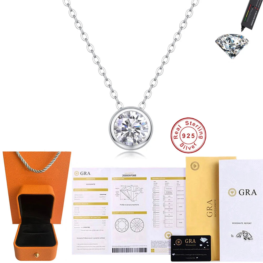 CBTB S925 Sterling Silver Moissanite Cross Pendant Necklace