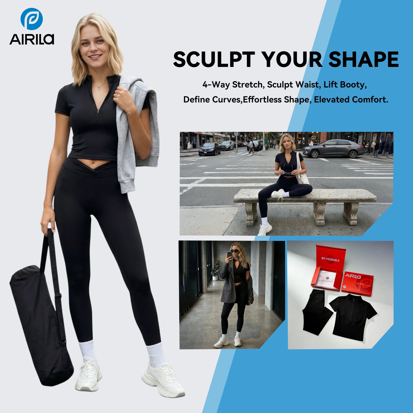 Yoga Set Half Zip Tracksuit For Women Breathable Slim Fit