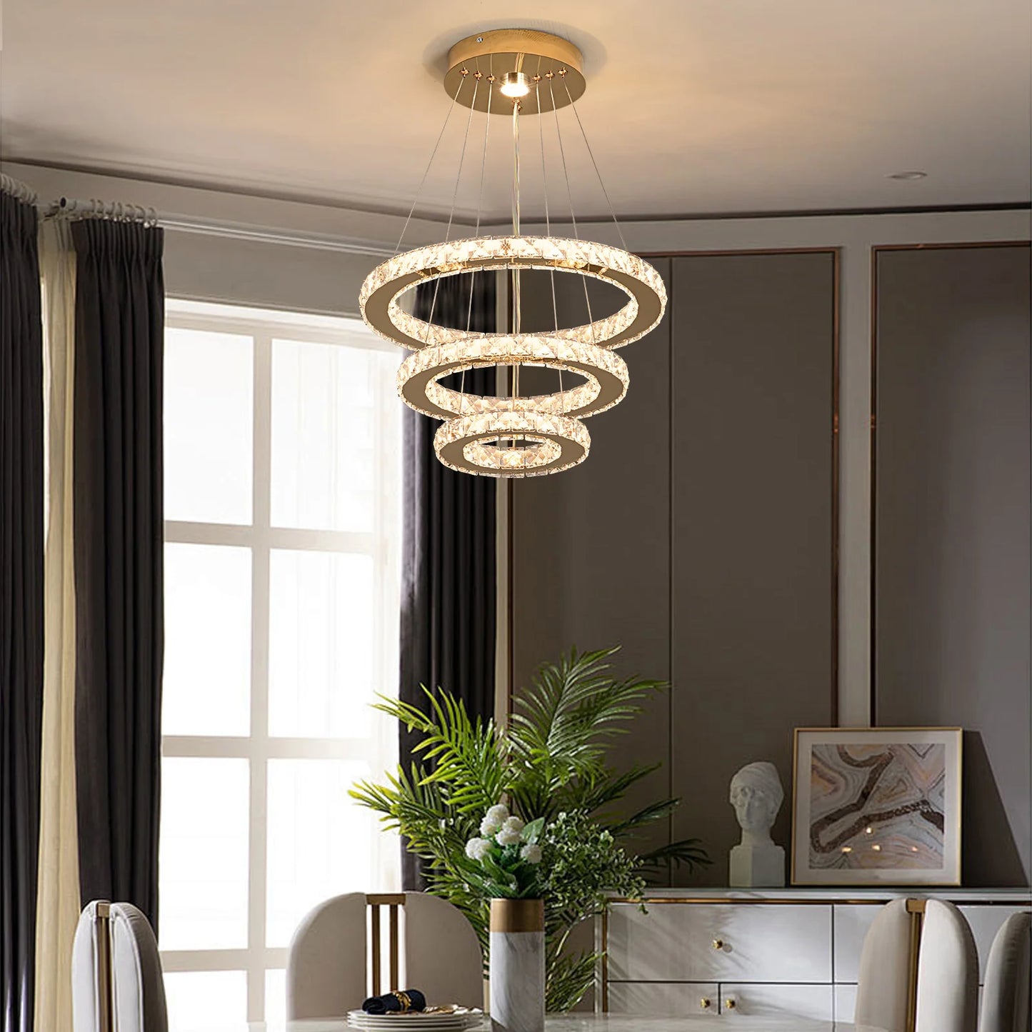 VETRULUS Crystal Chandelier For Living Room Ceiling Light