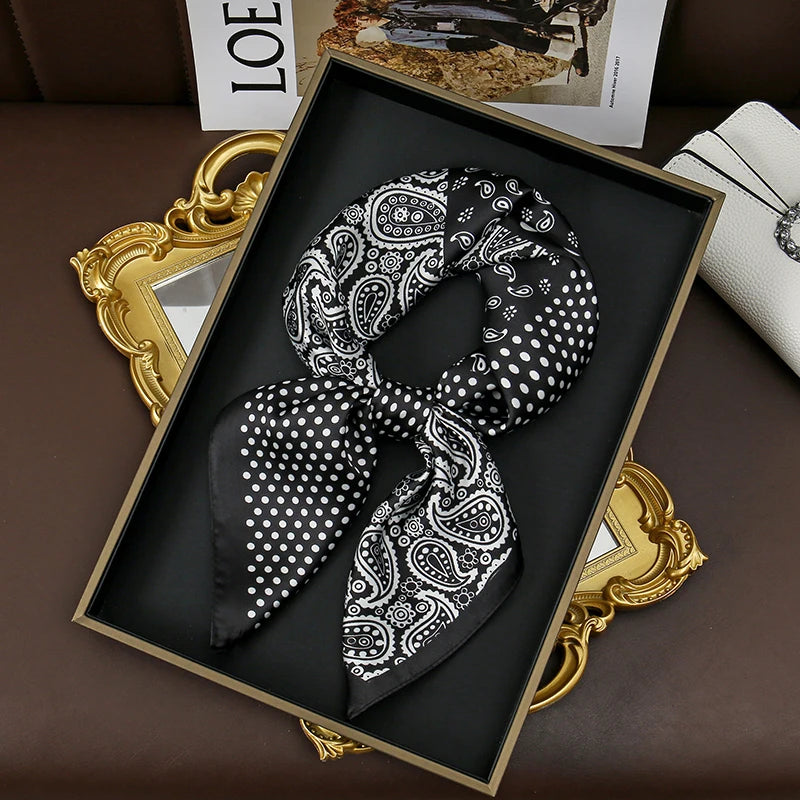 Printed Womens Polyester Scarf Square Shawl Luxury Design