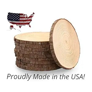 Set Of 12 Unfinished Wood Slices For Centerpieces