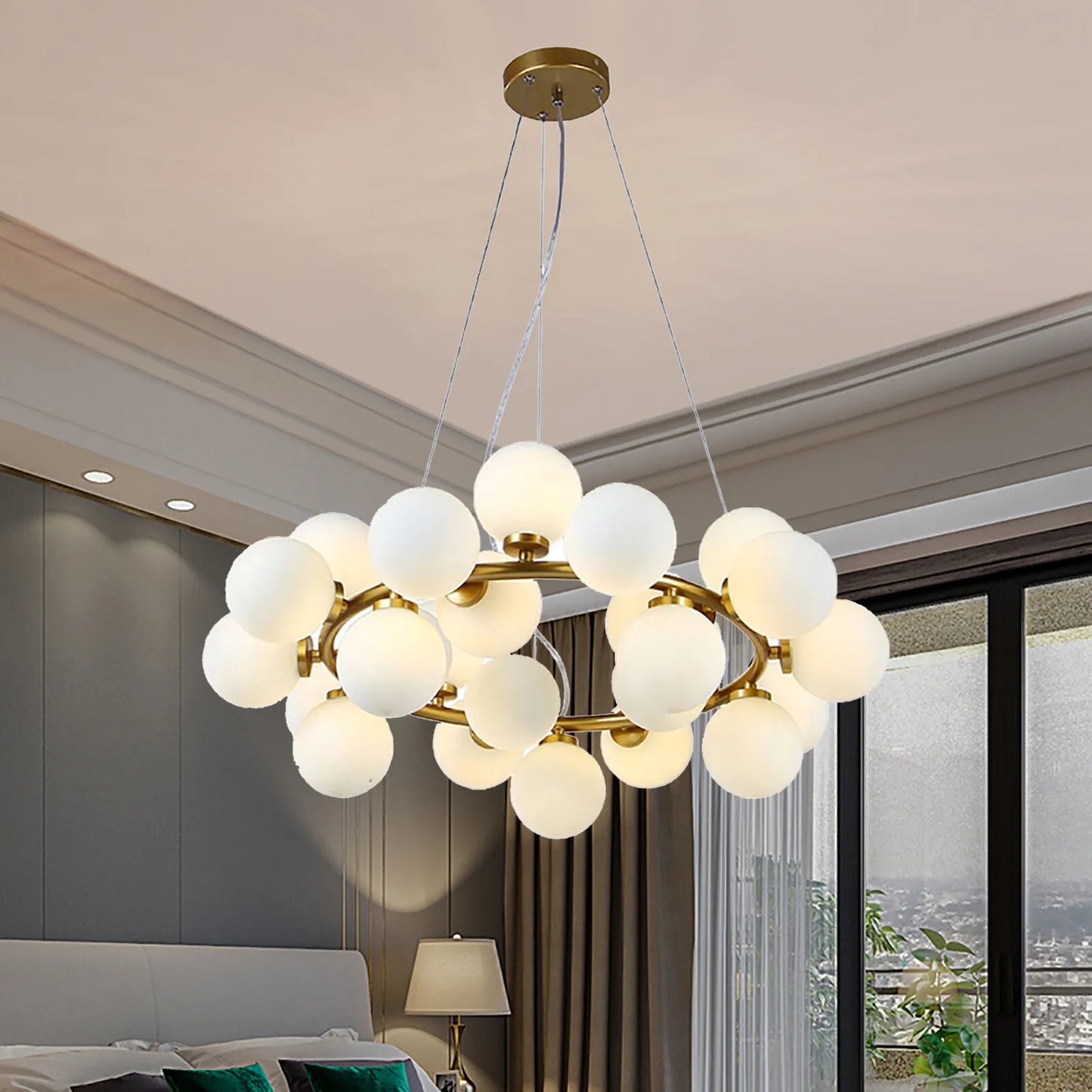 25 Light Modern Adjustable Pendant Chandelier For Living And Dining