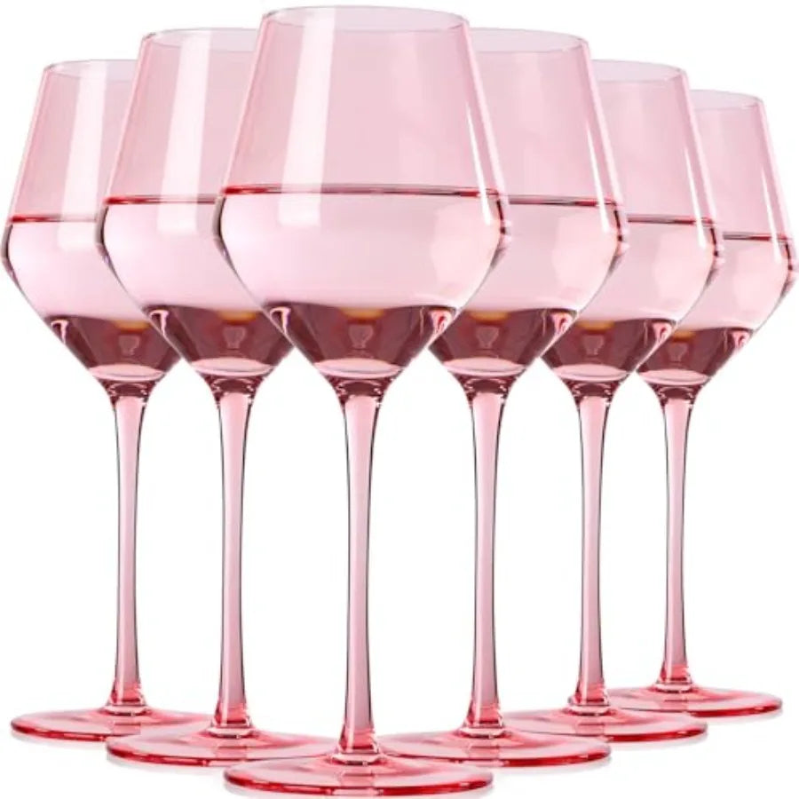 Hand Blown Crystal Wine Glasses With Tall Long Stems