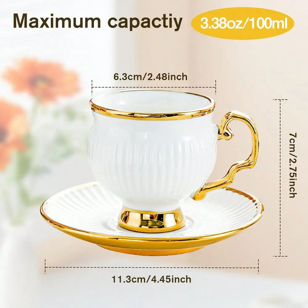 Ceramic Turkish Coffee Cups And Saucers Espresso Set