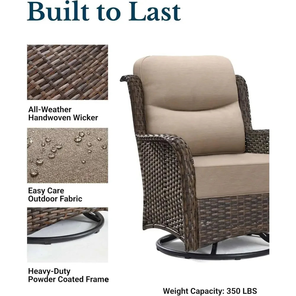 Premium Outdoor Patio Furniture With Weather Resistant Cushions Swivel Rockers