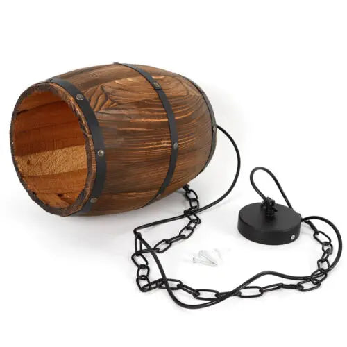 Vintage Old West Wine Barrel Hanging Light For Cafe Bar