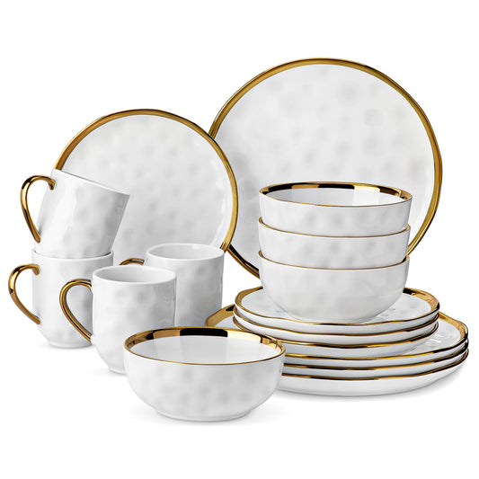 MALACASA Stoneware Dinnerware Set For Everyday Dining Service