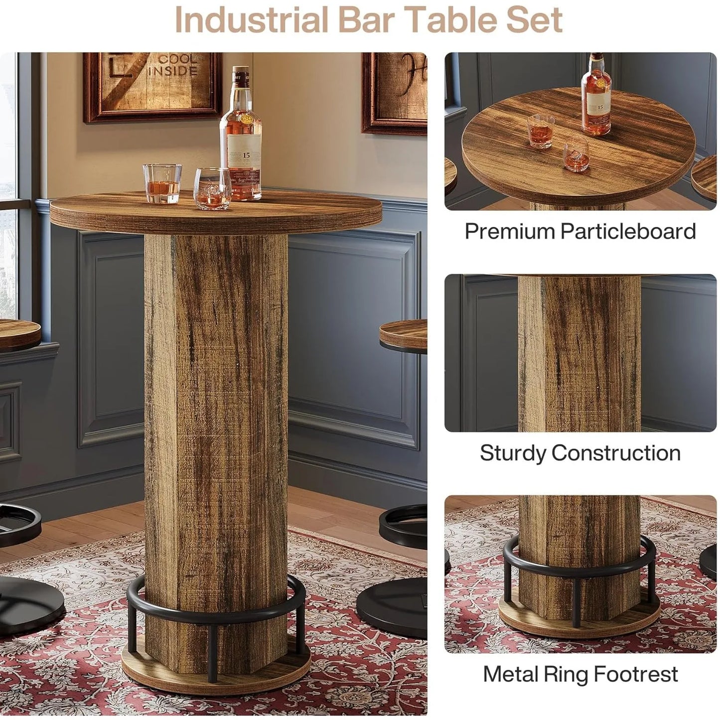 Little Tree Round Bar Table With Chairs And Barstools