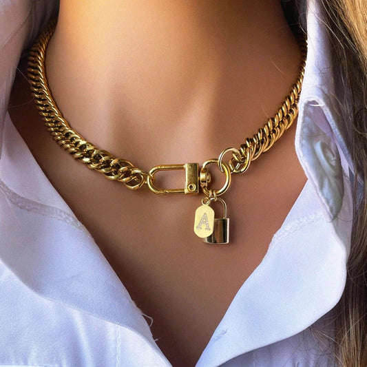 AZ26 Alphabet Necklace Stainless Steel Pendant For Women Daily Wear
