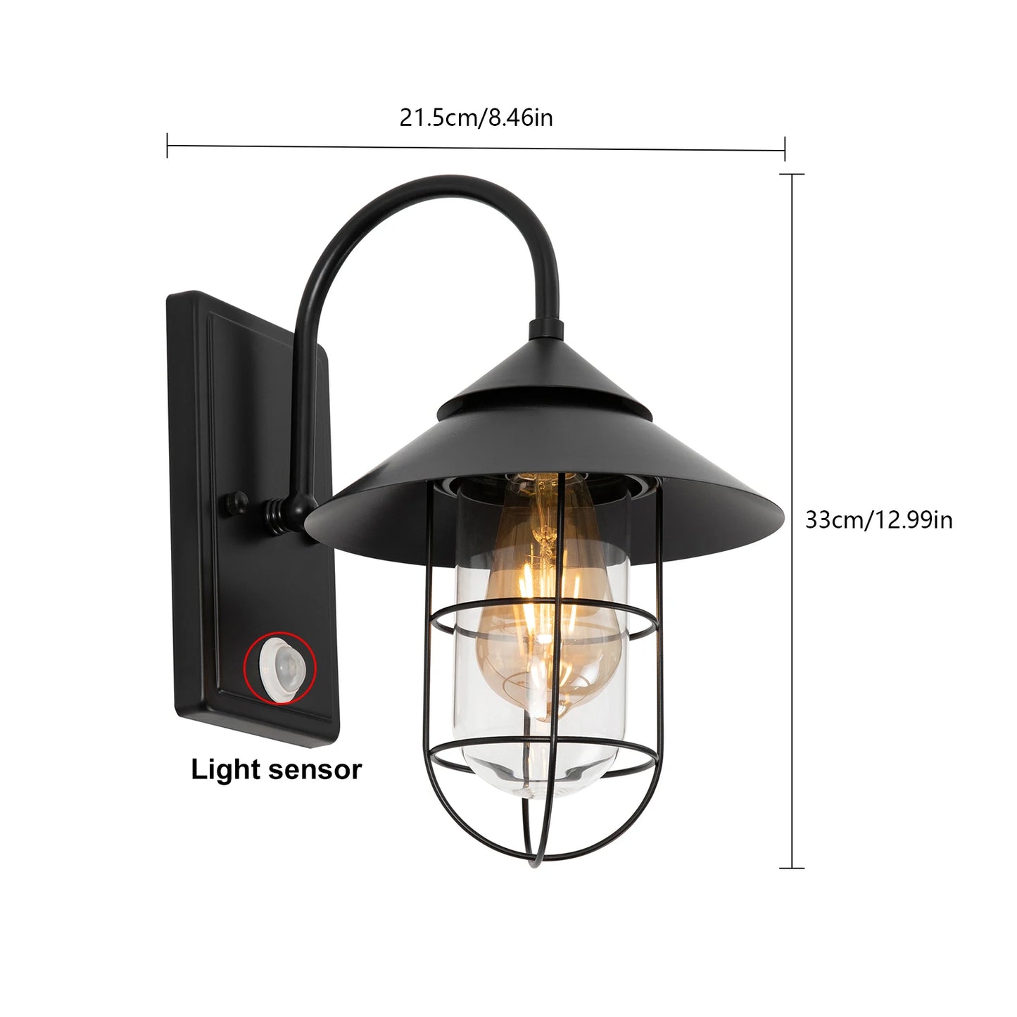 Bymaocar Retro Wall Lamp E26 Sconce With Motion Sensor