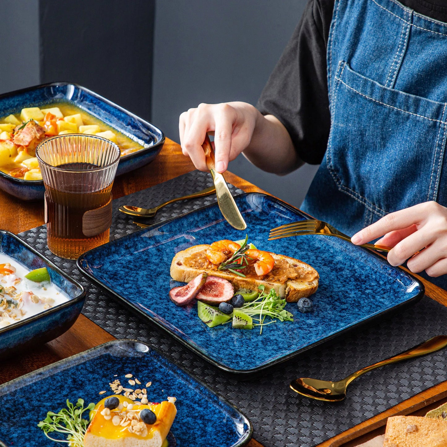 Malacasa Stern Dinner Set For 4 Ceramic Tableware Collection
