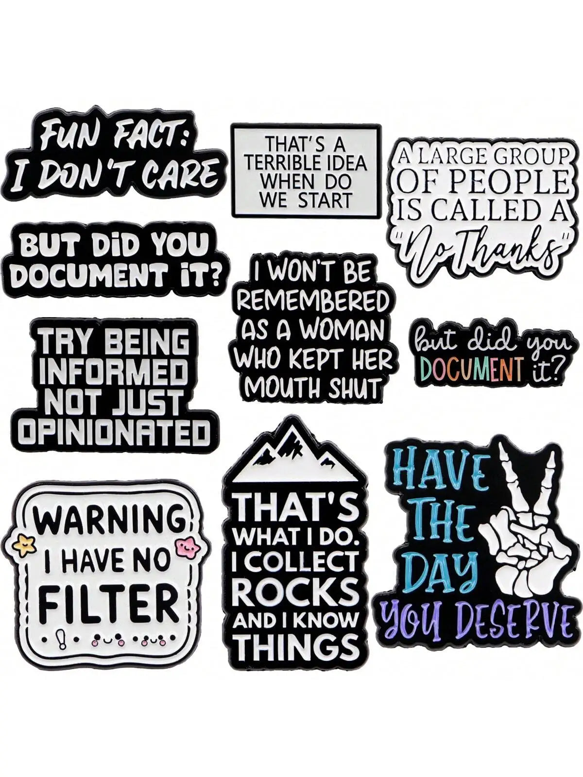Funny Quote Enamel Lapel Pin Brooch Badge For Clothes Bags Jacket Office Teacher Gift