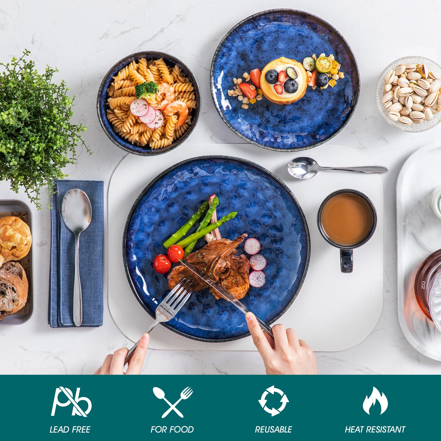 MALACASA Starry Dinnerware Set For Everyday Dining
