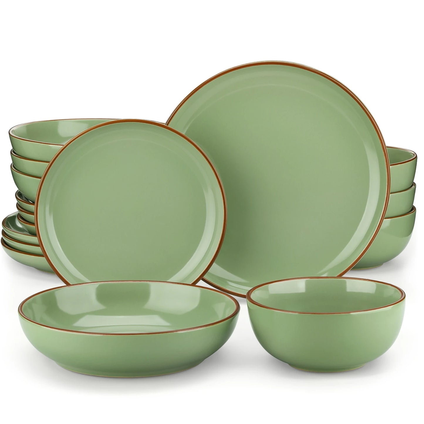 MALACASA Nymph Ceramic Dinnerware Set 16 32 Pieces Glazed Tableware