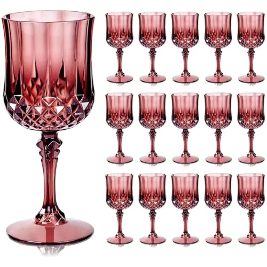 Plastic Wine Glasses Disposable Goblets 24 Pack For Party