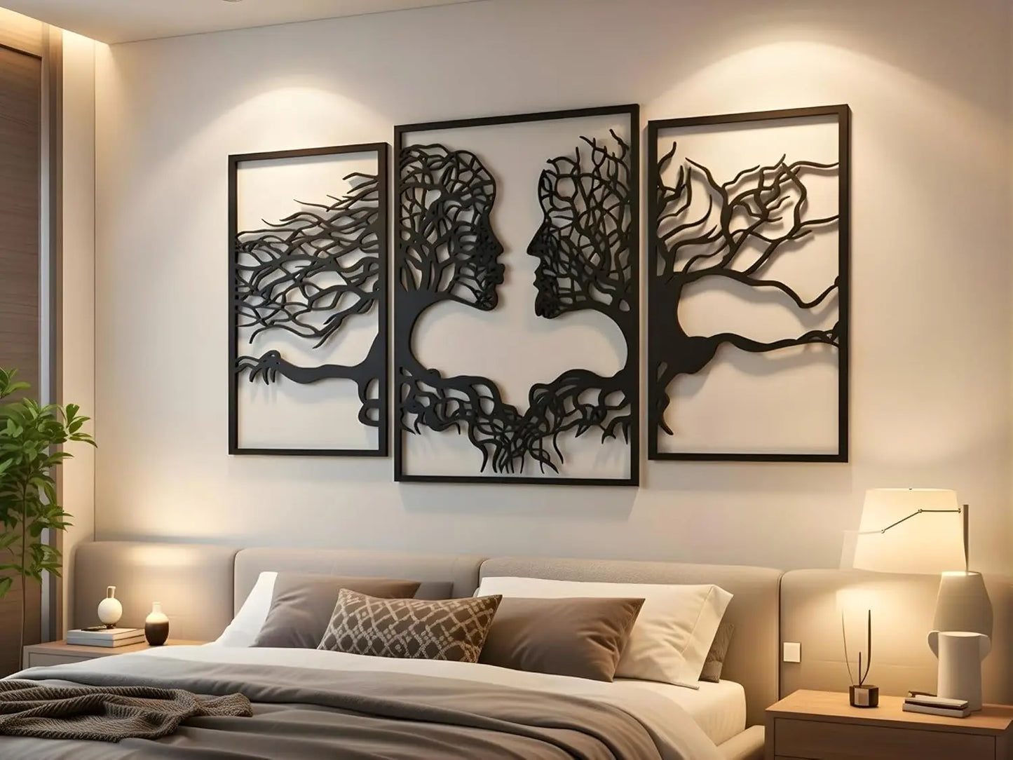 Tree Of Life 3D Wood Wall Art Set Of 3 Abstract Hanging Decor