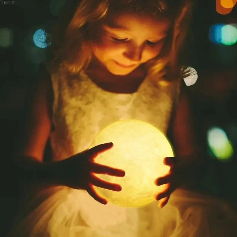 3D Moon Night Light Desk Lamp For Bedroom Decor Ambience