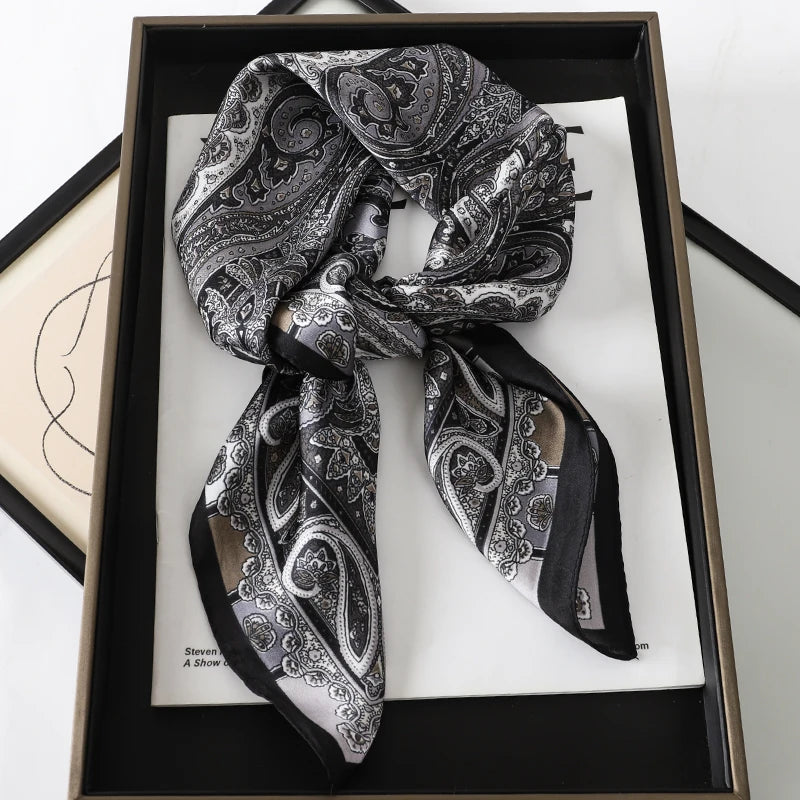 Printed Womens Polyester Scarf Square Shawl Luxury Design