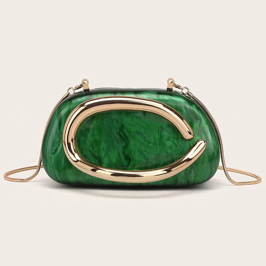 YYW Box Bag With Metal Details Crossbody Acrylic Shoulder Bag