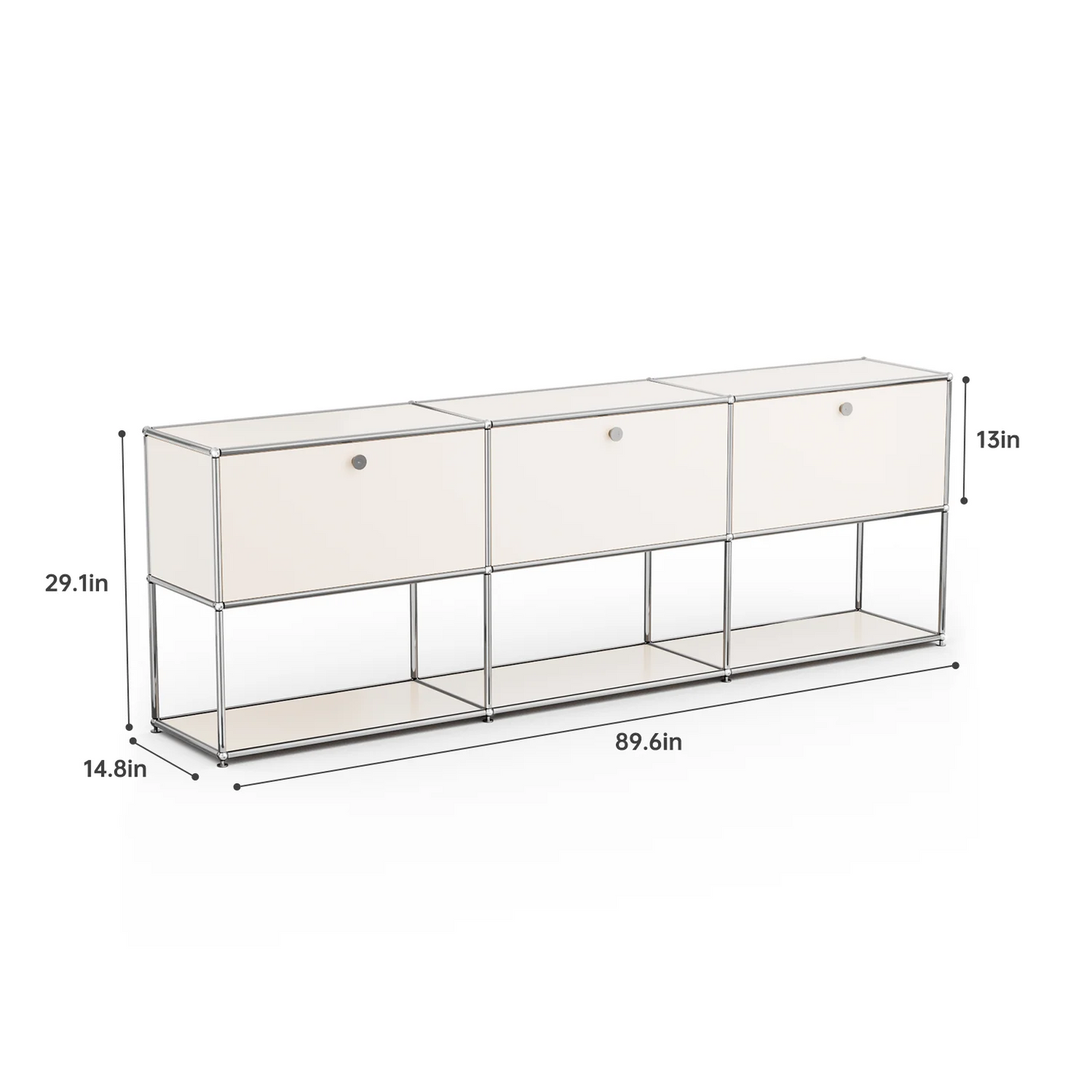 Furgle Modern Modular Metal Storage Cabinet Freestanding Sideboard Living Room