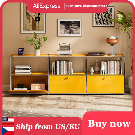 Stainless Steel Storage Cabinet TV Stand For Living Room