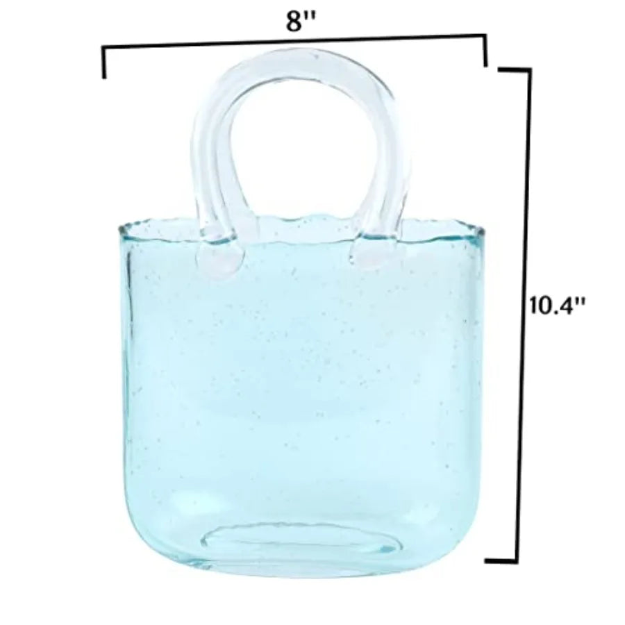 Handmade Glass Purse Vase for Centerpieces and Floral Arrangements