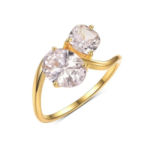S925 Sterling Silver Fat Rectangular 1CT + Oval 2CT Moissanite Ring Set Fine Jewelry Suitable for Gifts Birthday Gifts
