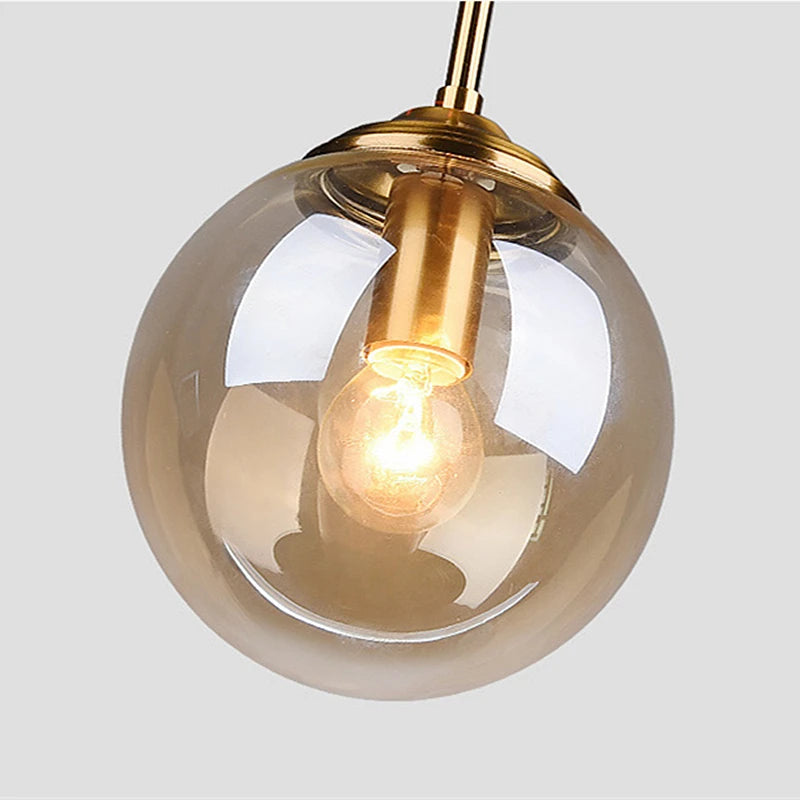 MSZGJY LED Modern Luxury Metal Chandelier Glass Pendant Lamp