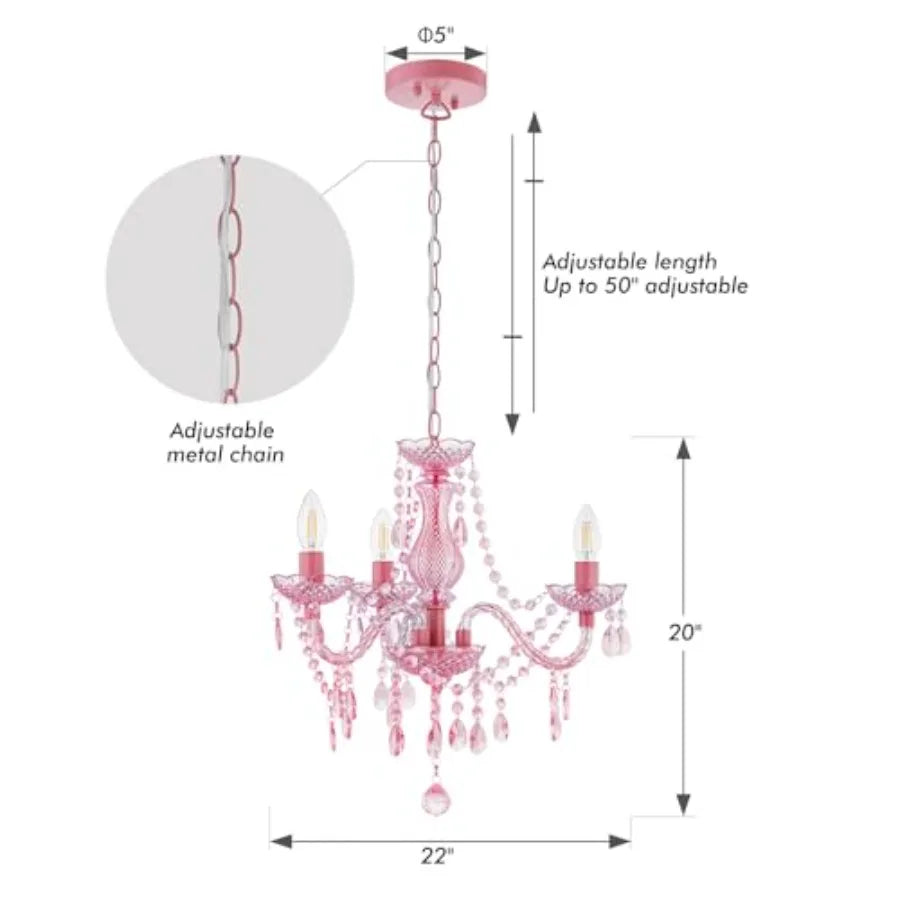 Crystal Chandelier 3 Light Modern K9 Acrylic Pendant for Dining