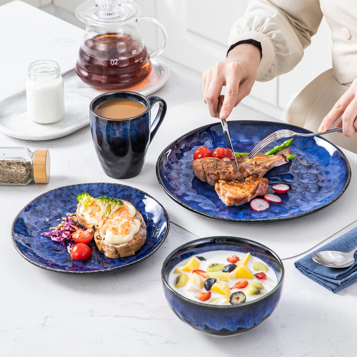 MALACASA Starry Dinnerware Set For Everyday Dining