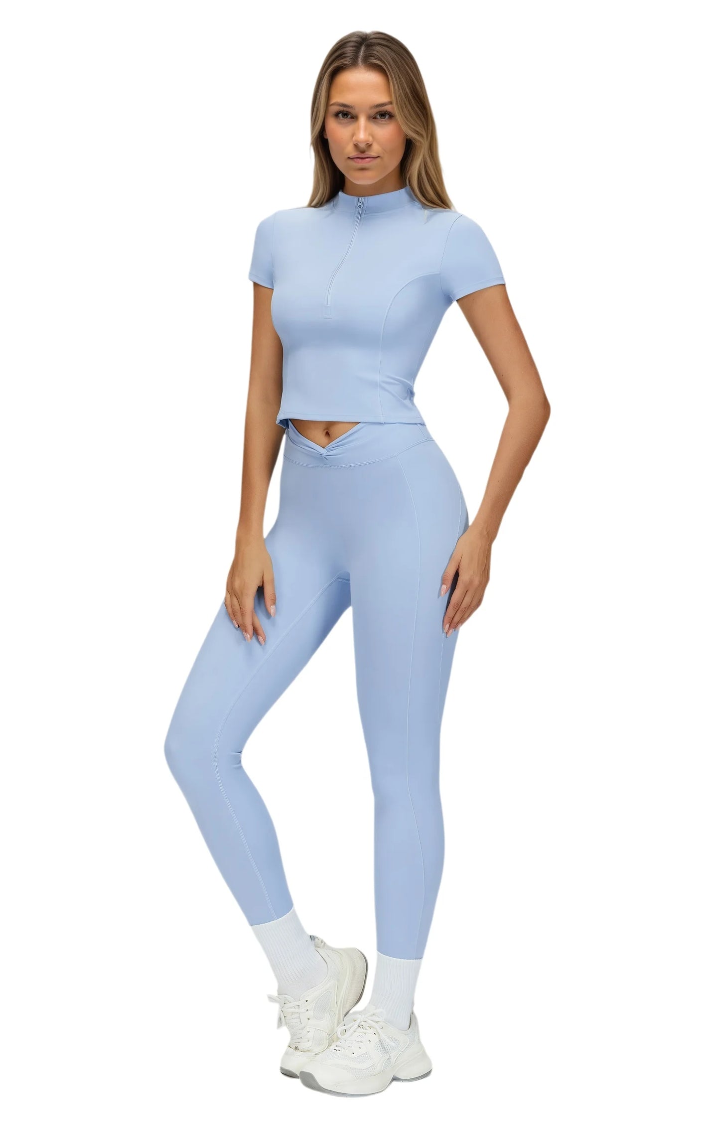 Yoga Set Half Zip Tracksuit For Women Breathable Slim Fit