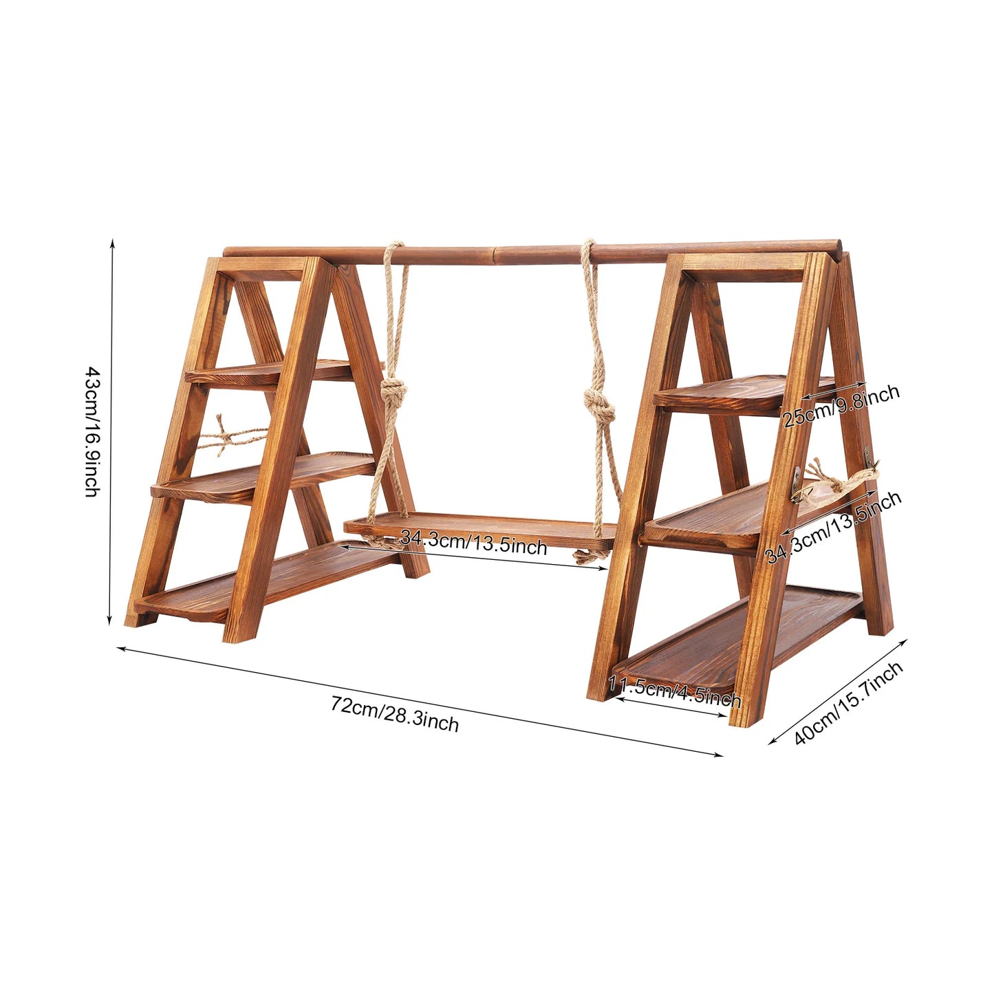 3-Tier Wooden Cake Stand With Removable Trays