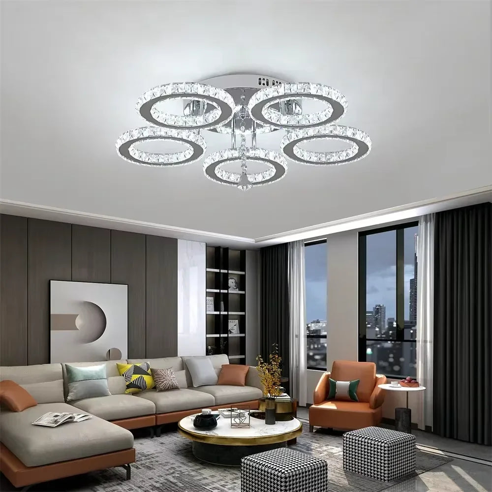Crystal Ceiling Chandelier Modern Luxury Home Lighting For Living Room