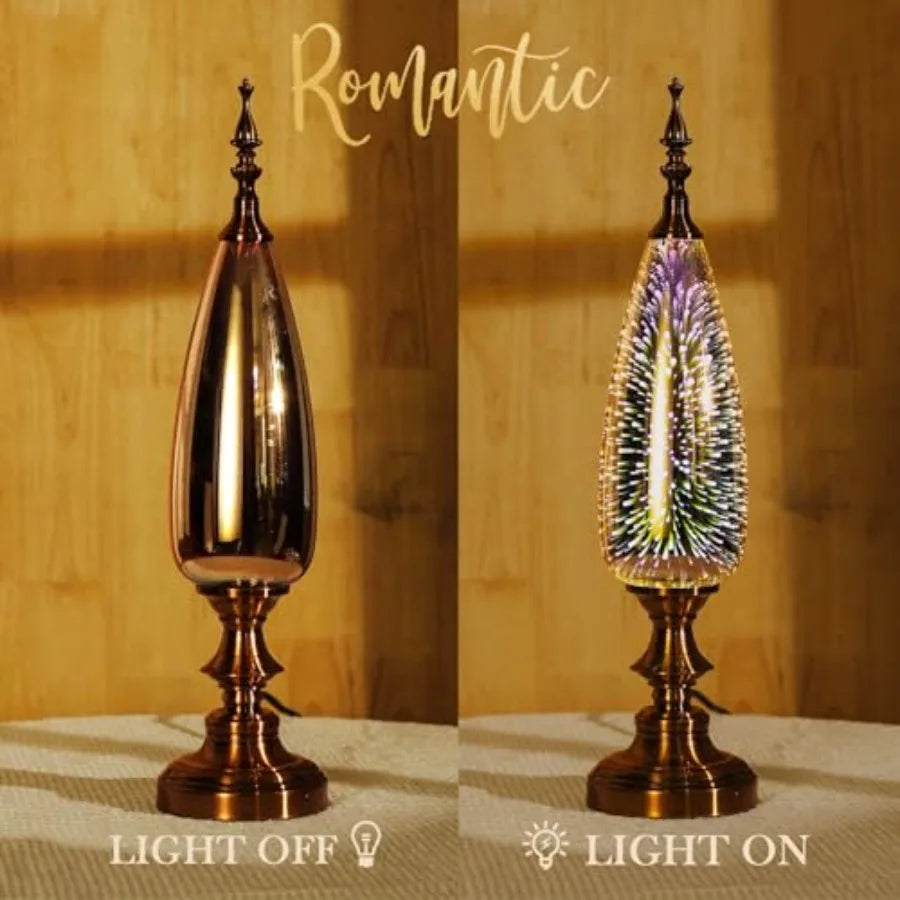 Table Lamp Turkish Arabian Desk Lamp With Handmade 3D Glass Bronze Base