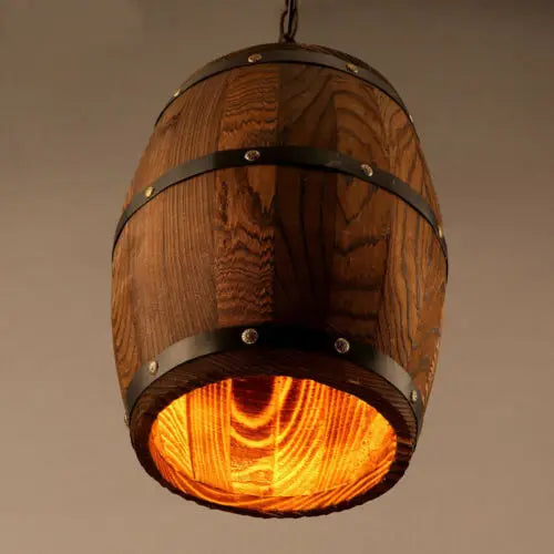 Vintage Old West Wine Barrel Hanging Light For Cafe Bar