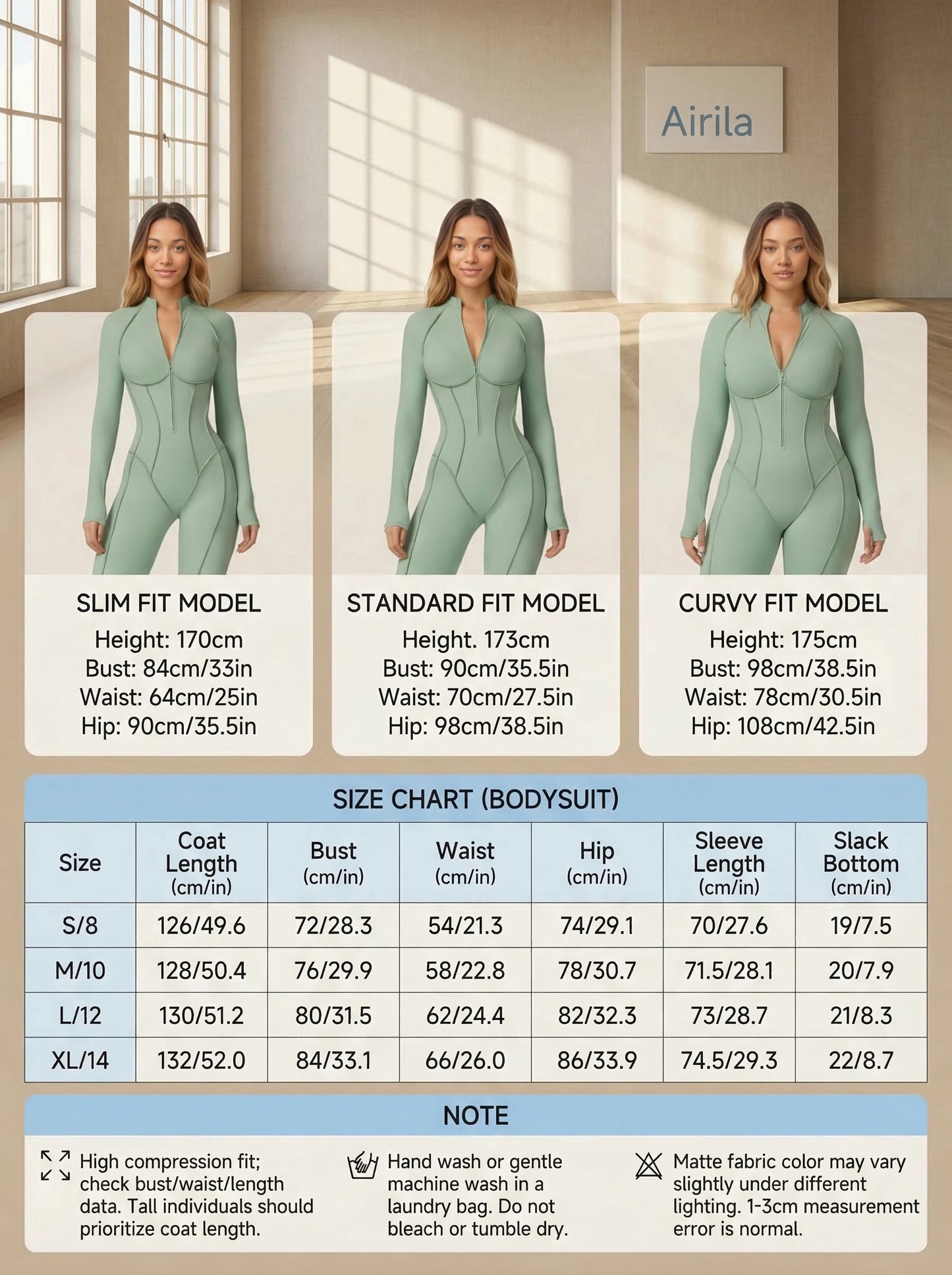 Zip Front Long Sleeve Yoga Jumpsuit For Women, Tummy Control