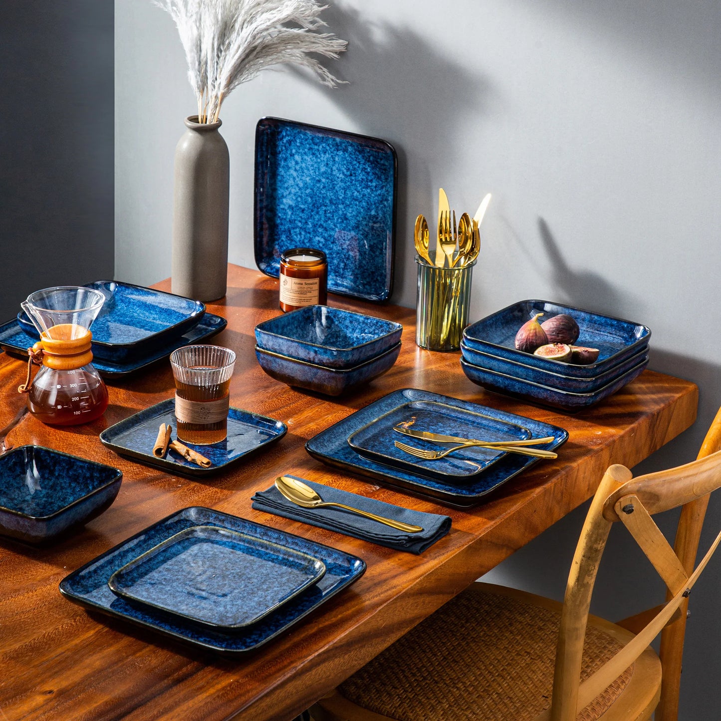 Malacasa Stern Dinner Set For 4 Ceramic Tableware Collection