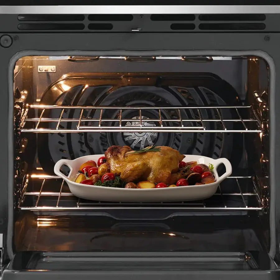 XMSJ Porcelain Serving Tray With Handles for Entertaining