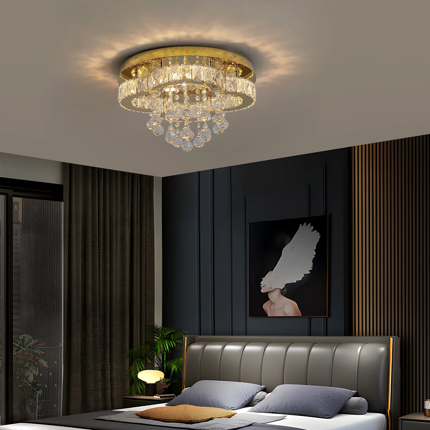 VETRULUS Crystal Chandelier Luxury Pendant Ceiling Lamp Living Room