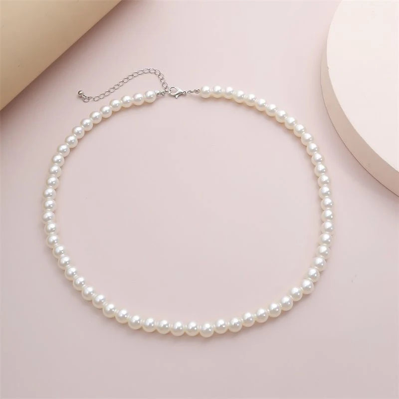 LOVBEAFAS Pearl Choker Necklace For Women And Men Vintage Beads Gift