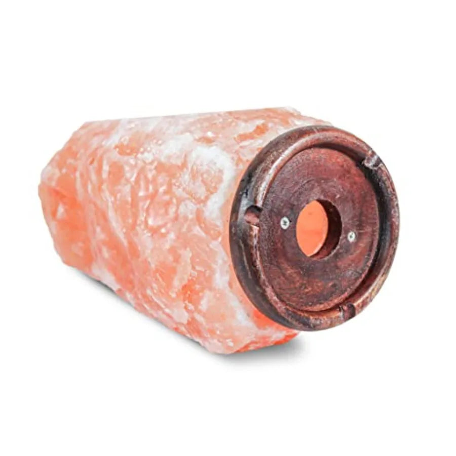 Natural Pink Salt Lamp With Wooden Base And Dimmer Cord