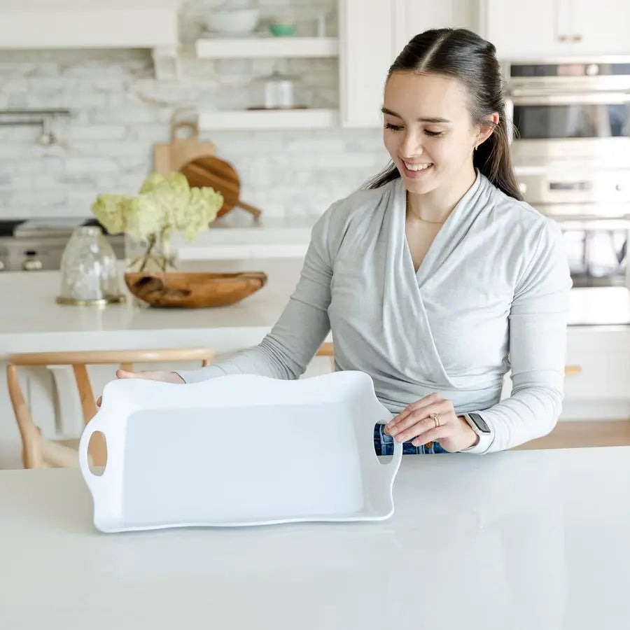 Melamine Serving Tray With Handles Dishwasher Safe