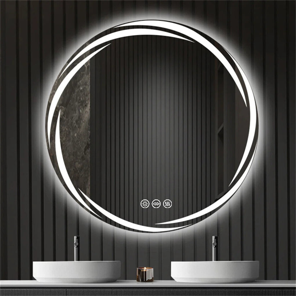 Anti Fog LED Round Wall Mounted Bathroom Mirror With Backlit