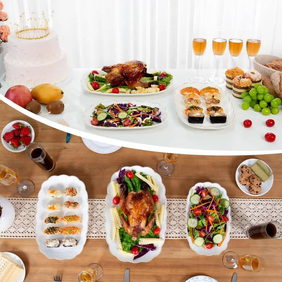 XMSJ Ceramic Serving Platter Set Oval Trays For Entertaining