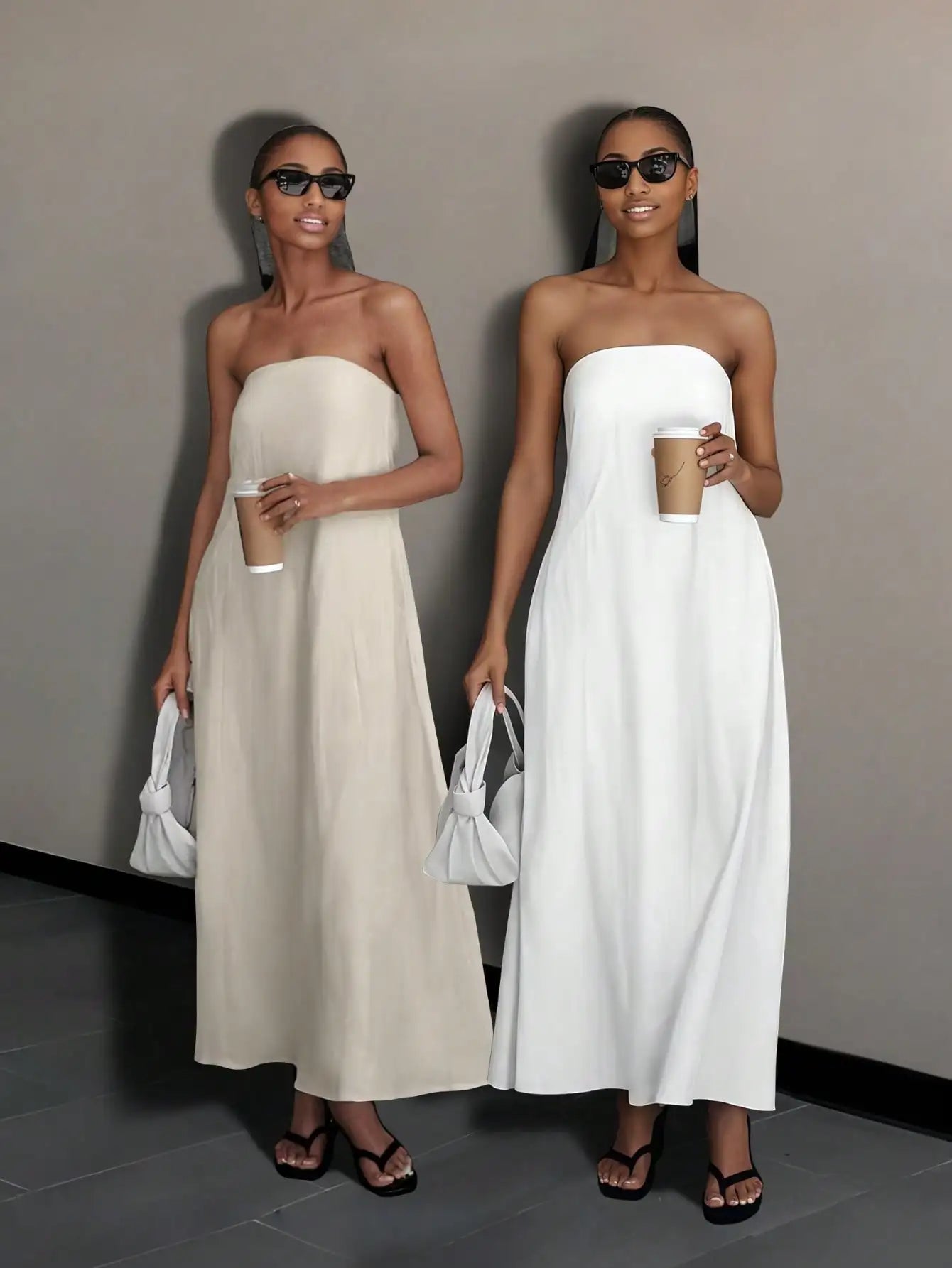Strapless Sleeveless Maxi Dress For Beach Wedding Guests