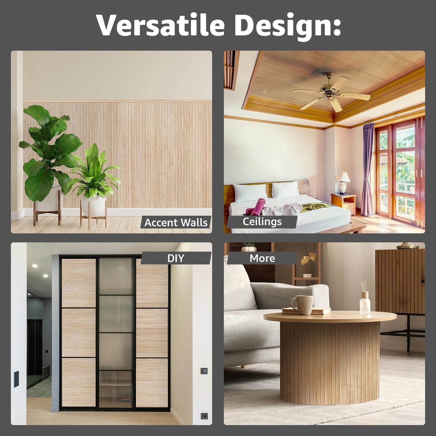 Art3d Carbonized Bamboo Wall Panel for Interior Cladding and Wainscoting