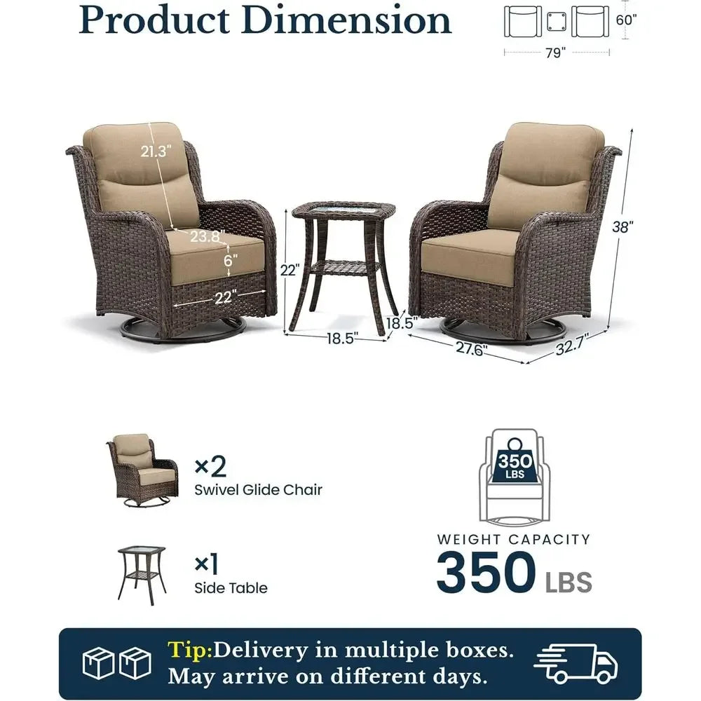 Premium Outdoor Patio Furniture With Weather Resistant Cushions Swivel Rockers