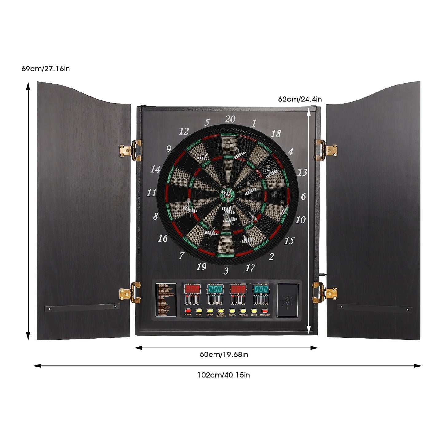 Electronic Dart Board Set With LED Displays 243 Games Voice Prompts CB05E