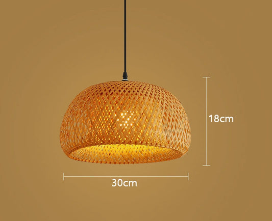 Molden Bamboo Lantern Pendant Light Natural Rattan E27 LED Chandeliers