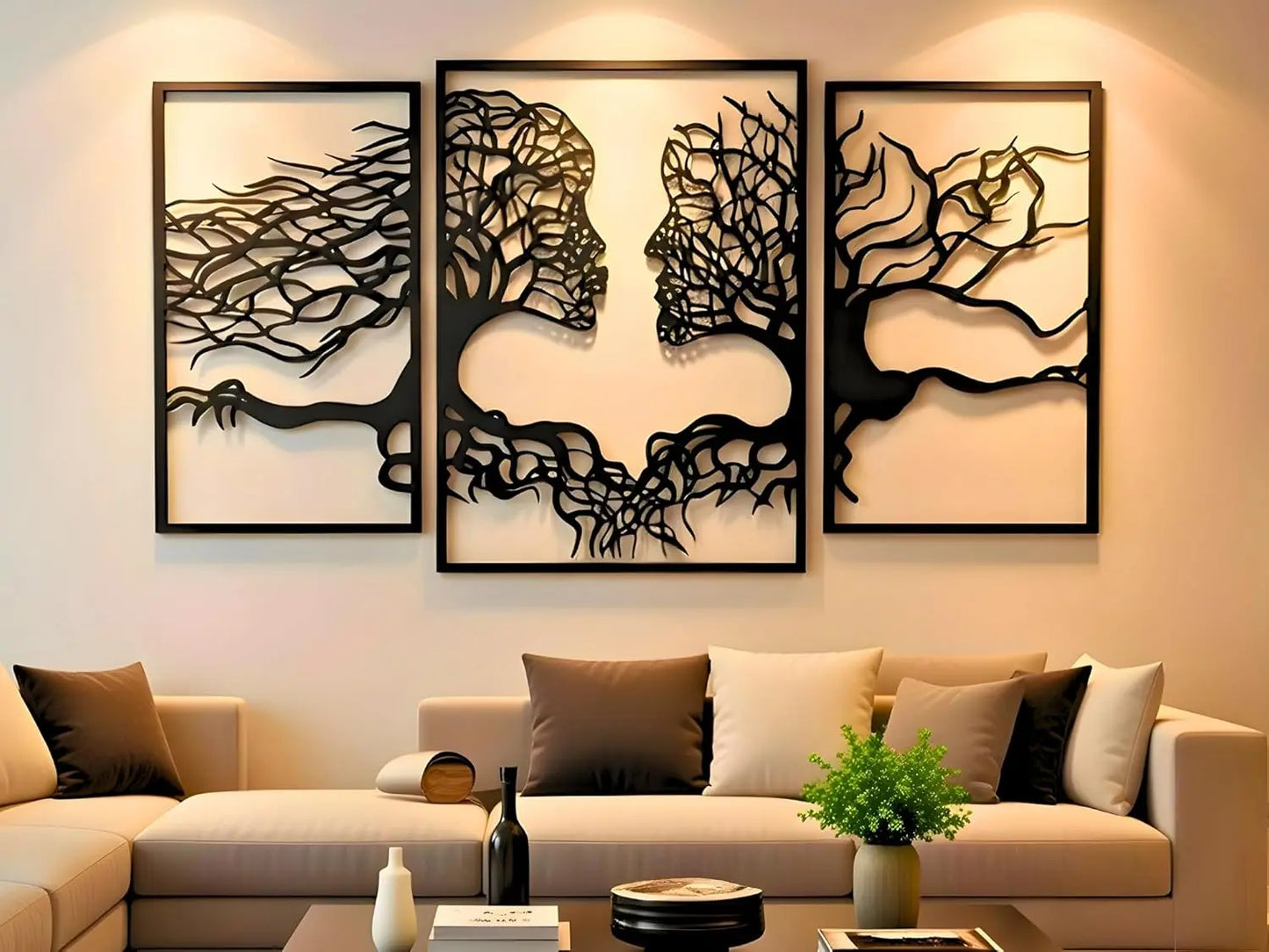 Tree Of Life 3D Wood Wall Art Set Of 3 Abstract Hanging Decor